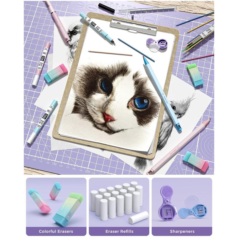 Four Candies 36PCS Aesthetic School Supplies in Large Capacity Pencil Case, 12PCS Mechanical Pencils 0.5-2.0mm with 624PCS Lead Refills,Cute Mechanical Pencils for Writing, Drawing & Drafting Student Essentials, school supplies art work