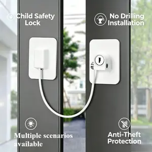No-Drill Window Lock, Square Security Latch, Home Anti-Break-In Accessory, Easy Installation, Durable Design, Ideal for Doors & Windows