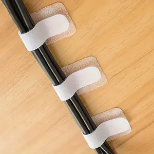 30 self-adhesive heavy-duty hook-and-loop cable ties, black cable organizers, for managing data cables, securing desktop computer wires, functional nylon adjustable desk straps, wire clips, reusable cable ties, rope management clips, Plastic cable ties