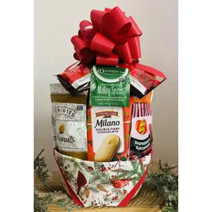 Small Holiday Gift Basket - Gourmet Treats & Festive Snacks