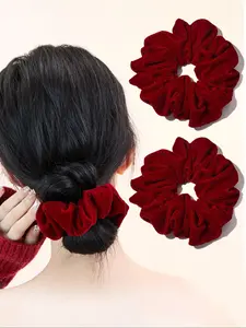 4pcs/2pcs Large Size 12cm Velvet Hair Ties, Ponytail Hair Rubber Bands, Ponytail Holders, Soft Plush Headbands, Durable Daily Use, Simple High-Quality Hair Accessories, Hairtie