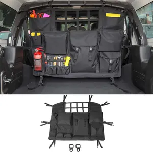 Custom For Jeep Wrangler JKU JLU 4Door Trunk Multi-Pockets Storage Bag Organizers Cargo Bag Back Seat Bag with Tool Kits Car Interior Accessories Truck Vehicle