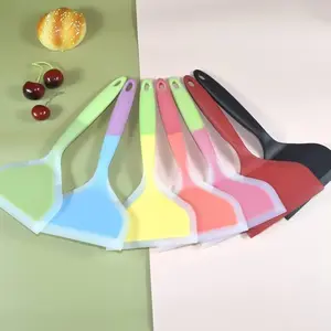 Silicone Wide Mouth Pancake Spatula, 1 Count Non-stick Pancake Egg Breakfast Spatula, Kitchen Cooking Utensils for Home Dining Room, Nonstick Spatula, Kitchenware, Kitchen Gadgets
