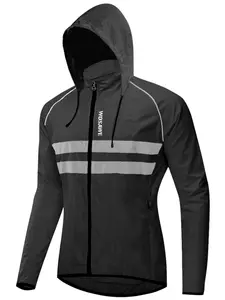 WOSAWE Men's High Visibility Cycling Wind Jacket Water Resistance Reflective Windbreaker