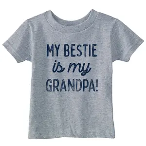 Toddler Funny T Shirts My Bestie Is My Grandpa Sarcastic Graphic Novelty Tee For Kids Funny Toddler Shirts Funny Grandpa Apparel Childrens Graphic Tees Light Grey