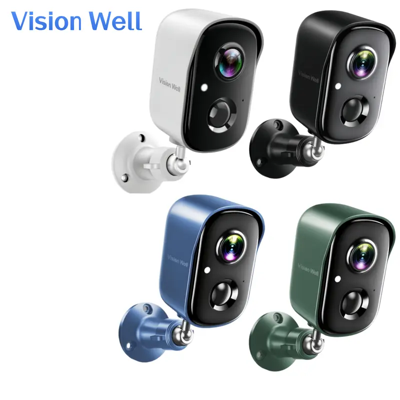 2K HD Resolution Battery-Powered Infrared Security Camera, Wireless Indoor-Outdoor Wi-Fi Device with Built-in Light, 2-Way Audio, Waterproof, AI Motion Sensor, Spotlight Siren Alarm, Color Night Vision, Cloud/SD Storage, Wall Mount (Batteries Included)