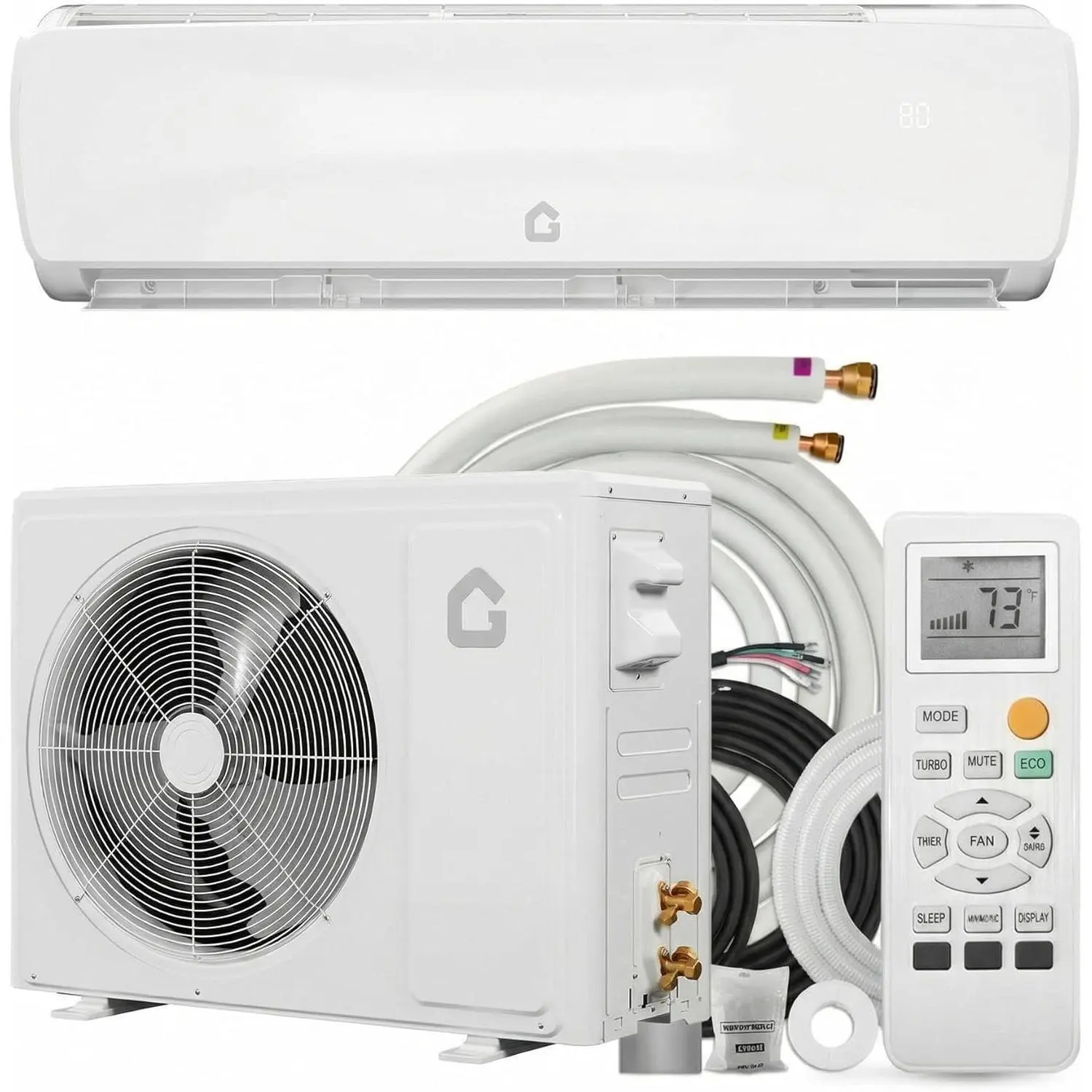 Ductless Mini Split Air Conditioner, 12000 BTU, SEER 19, 230V, R32 Refrigerant, L Panel, US Standard