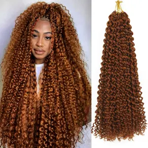 6 Packs Curly Crochet Hair Crochet Hair for Women Deep Wave Braiding Hair, Synthetic Bohemian Crochet Braid Water Wave Crochet Hair Extensions