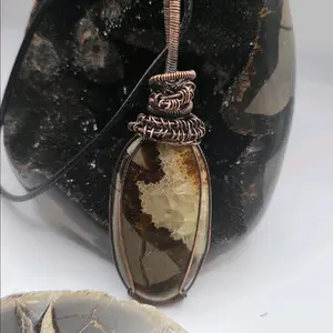 Septarian Wire Wrapped Pendant