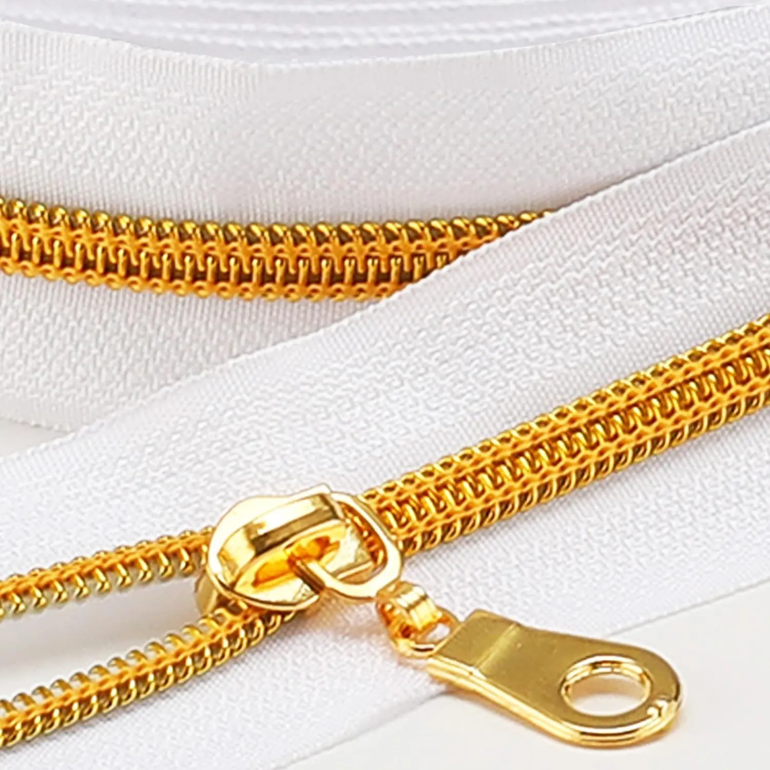 10 Yards Bulk Zipper(#5), White Nylon Coil Zipper with   by The Yards, Replacement Sewing Zipper with 10 count Zipper Sliders for DIY Sewing Craft Bags(#5  White)