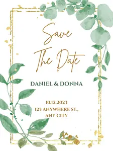 Leaf Theme Acrylic Wedding Invitation