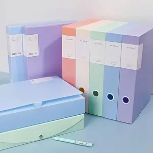 5pcs Set of 5 Colors Thickened File Boxes, Large Capacity Office Storage, Document Storage, Contract Files, Accounting, Personnel, Banking Records