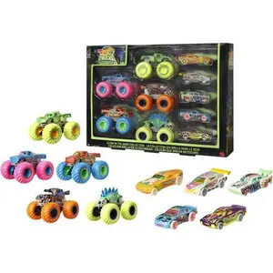 Hot Wheels Monster 1:64 Glow-in-the-Dark Truck & Car Multipack  [COLLECTIBLES] Toy Car