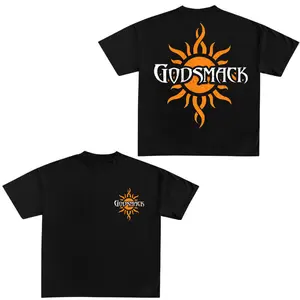 Comfort Colors Godsmack Sun Logo Orange Graphic T-Shirt 2-Sided Rock Band Men's Tops Streetwear Gift