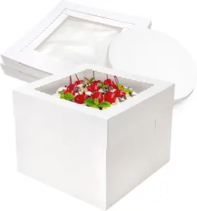 Cake Boxes 10108 inch White Tall Cake Boxes with Window Cajas Para Pasteles for Cakes, Pies, Pastries, Birthday, Party (15 Pack)