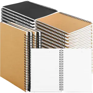 24 Pack A5 Bulk Spiral Notebooks with  Cover, 8.3 x 5.8 Inch 120 Pages Hardcover Spiral Lined Notebook Journal, Lined Travel Bulk Writing Notebook for School Office Supplies(Black, )