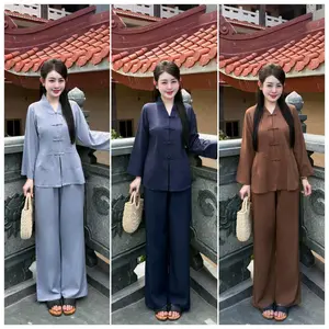 Pháp Phục Nữ PT34 ( Vietnamese Size ) (40kg-65kg) / Women's Temple  / Women Ao Ba Ba / Vietnamese Tradition Phap Phuc / Luna New Year