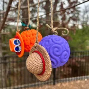 One Piece Devil Fruit and Hat Hanging Accessory