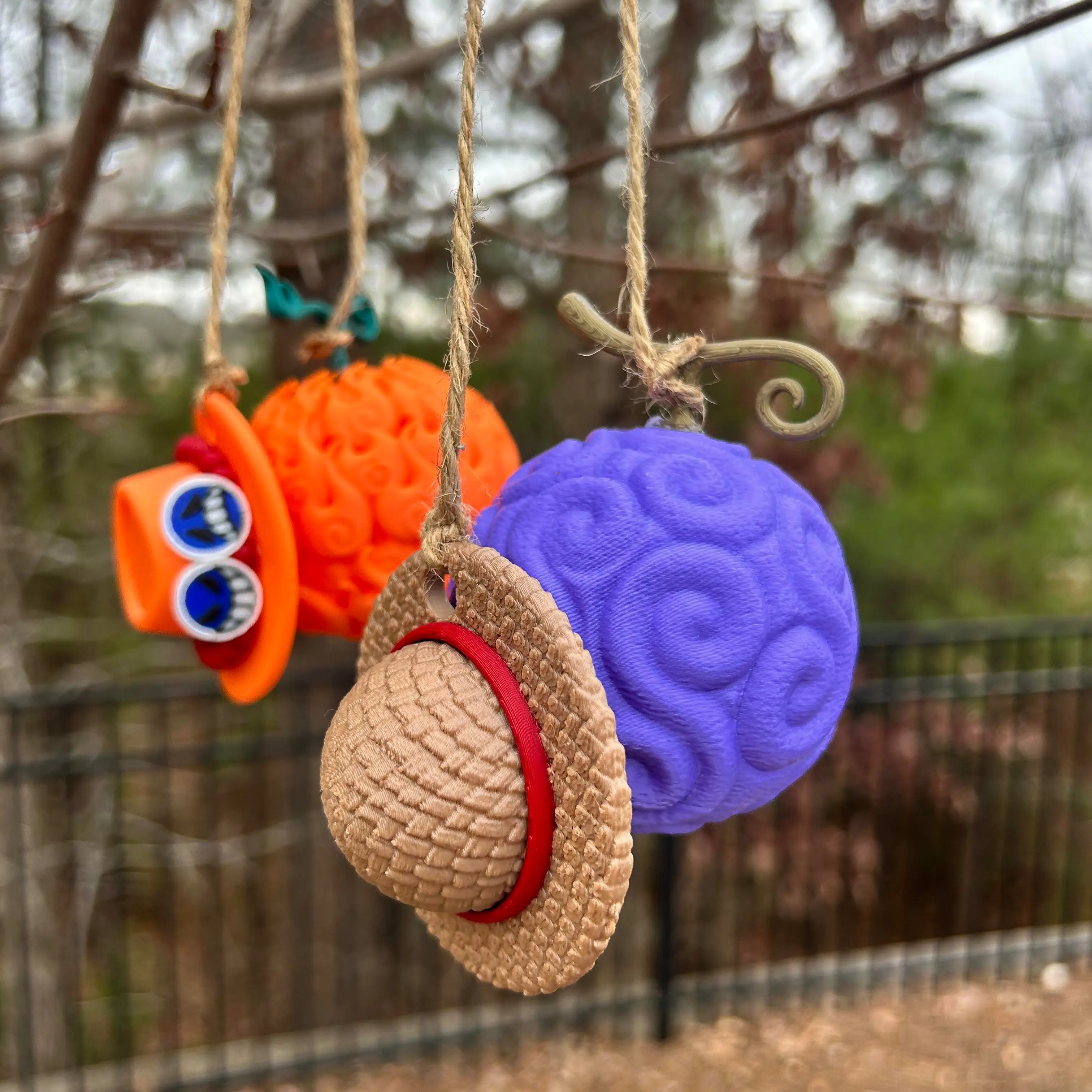 One Piece Devil Fruit and Hat Hanging Accessory