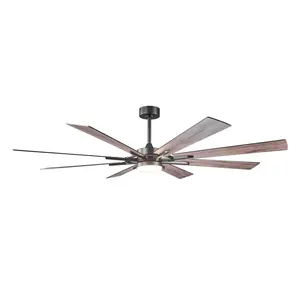 60/72 Inch Windmill Style Ceiling Fan Downrod Mount LED Light with APP & Remote Control