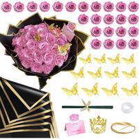 Pink Glitter Roses Bouquet