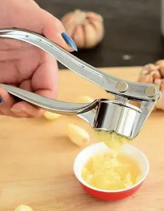Garlic Press Stainless Steel Crusher, Heavy Duty Garlic Mincer Kitchen Tool
