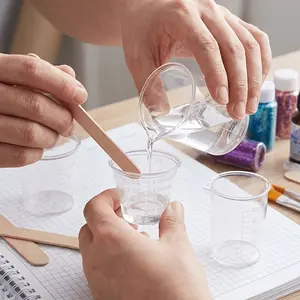 Lab & DIY Measuring Cup Set 30ML/50ML Plastic Graduated Cups, Pipette, Stirring Rod, Ideal for Lab Experiments, Handmade Resin DIY Projects