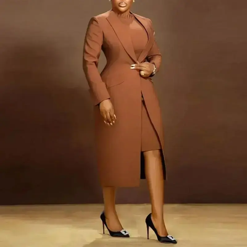 Women's Chic Full Sleeve Long Blazer Coat & Dress Suit Winter Streetwear Two -Piece OL Work Outfits Formal Elegant Basic Day Fitted Matching Style - TikTok Shop Women's Chic Full Sleeve Long Blazer Coat & Dress Suit Winter Streetwear Two -Piece OL Work Outfits Formal Elegant Basic Day Fitted Matching Style - TikTok Shop
