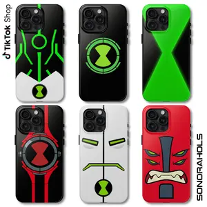 Ben 10 Reboot Omnitrix Watch Phone Case, Albedo Omnitrix Symbol Upgrade Ghostfreak Four Arms Phone Cover, Original Cartoon TV Show 17 Air Pro Max