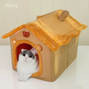 Winter Warm Small Dog Cat House, All-Season Detachable Pet Bed, Cozy and Washable Animal Shelter, Ideal for Dogs and Cats