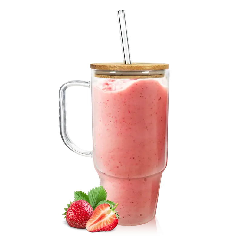 Halloween Giftting -40 oz Glass Tumbler with Handle, Glass Cups with Lids and Straws, Bamboo Wide Mouth Fits in Car Holder Reusable Iced Coffee Cup Bottle Drinkware, Gifts Back to School, Dorm, Study, Work & Home Essential Glassware, Study Buddy Glass Mug 5