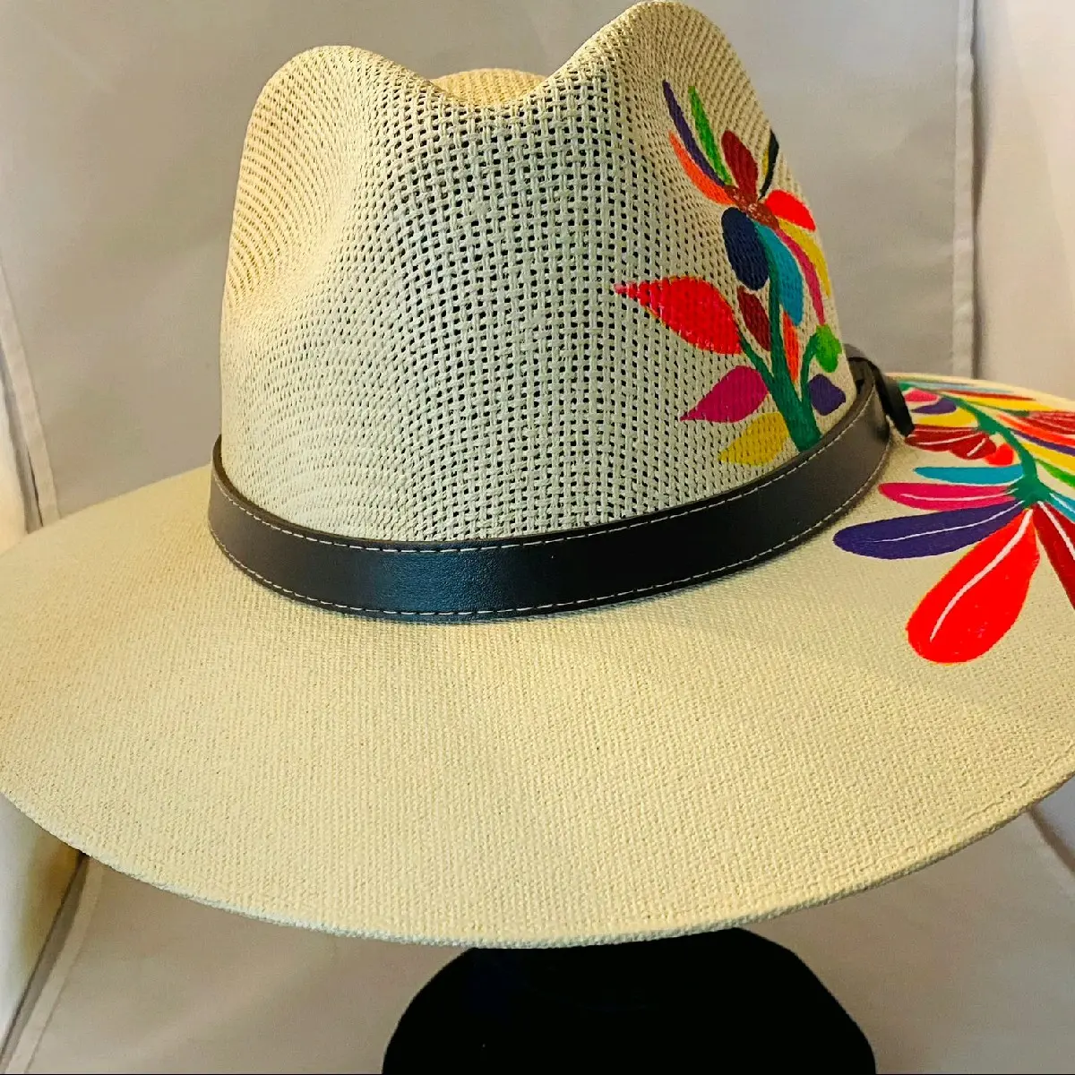 Mexican Straw Hat Hand Painted Design