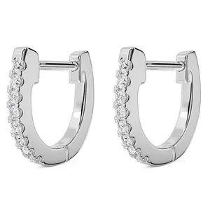 13mm Diamond Huggie Hoop Earrings