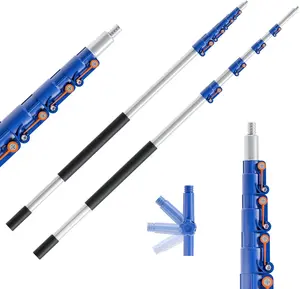 Extension Pole, 6-24FT Multi-Purpose Extendable Pole with Twist-on Tip, Aluminum Telescopic for Roller, Duster and