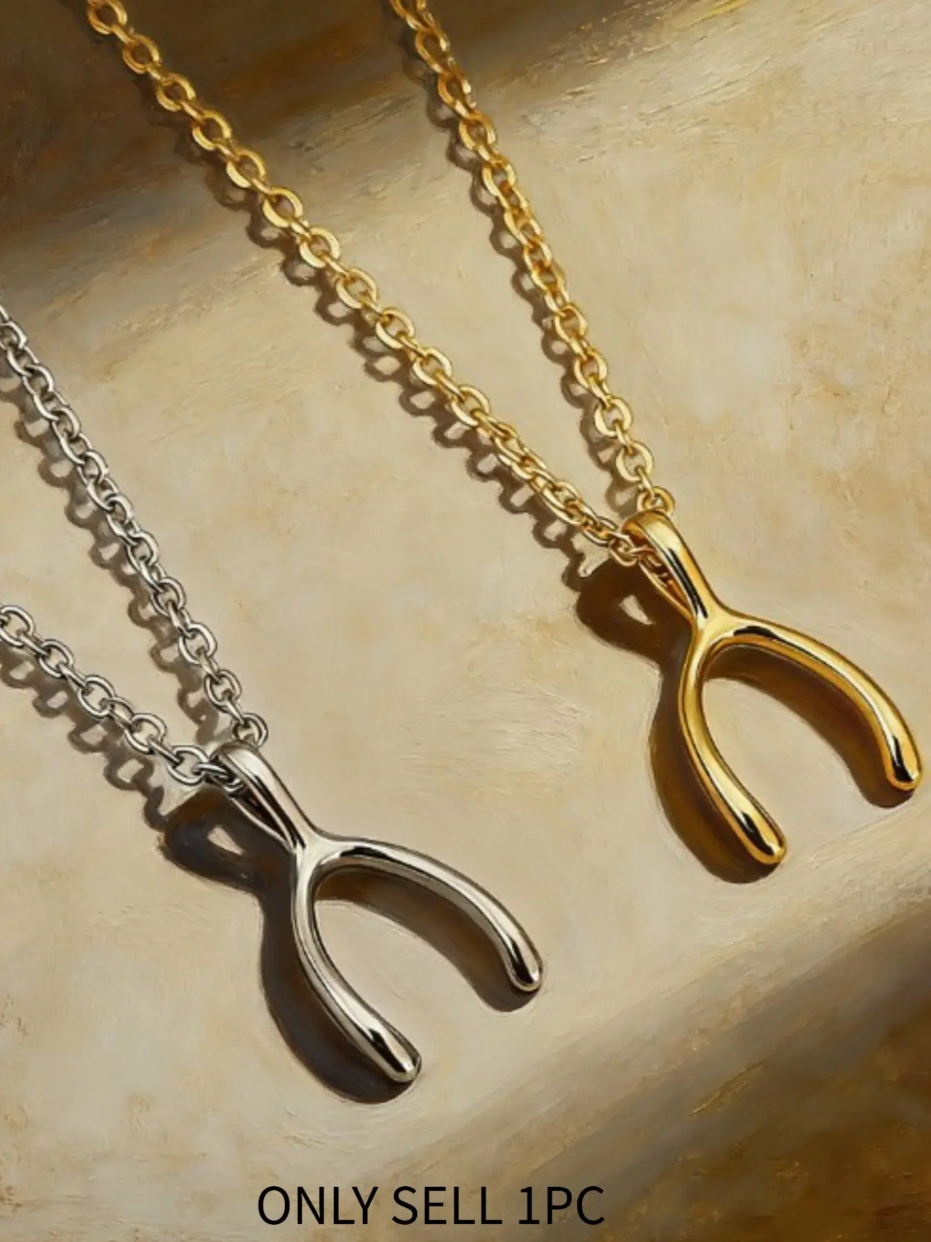 European and American Style Wishbone Pendant, Versatile Daily Jewelry, Fashionable Accessory for All Occasions, Elegant and Stylish Design