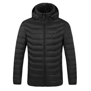 Womens Heated Jacket with Hood Winter Multi-Zone Heating Coats Windproof Thermal USB Charging Puffer Jacket Unisex
