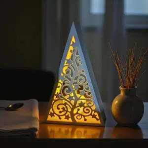Minimalist Christmas Pyramid Lantern Tree Table Decor