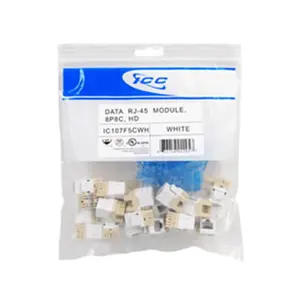 Icc  Cat 5E- Hd- 25 Pk Mod Connector - White