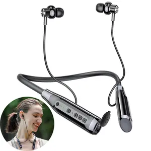 Neck-hanging Bluetooth headset, sports waterproof headset, in-ear wireless noise-canceling headset, suitable for sports, home, and office use