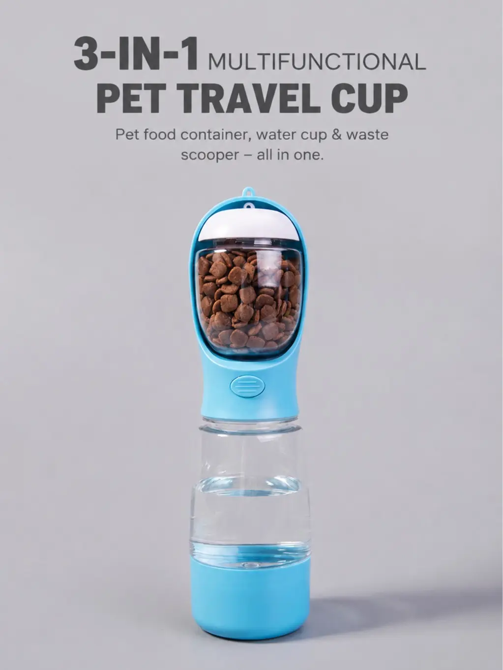Portable Dog Water Bottle with Integrated Bowl - On-the-Go Pet Feeding & Hydration Accessory for Dogs, Cats