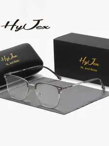 HyJex 1 Piece Unisex Elegant And Refined Full Frame Plaon Glasses Highlighting A Sense Of Lightness Square Frame Plaon Glasses