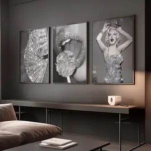 Set of 3 Black & White Posters, Marilyn Monroe Poster, Luxury Home Decor, Luxury Home Accessories, Designer Wall Art no frame