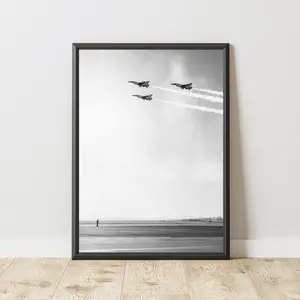 Vintage Fighter Jet Wall Art Poster - Us Army & Navy Decor Print
