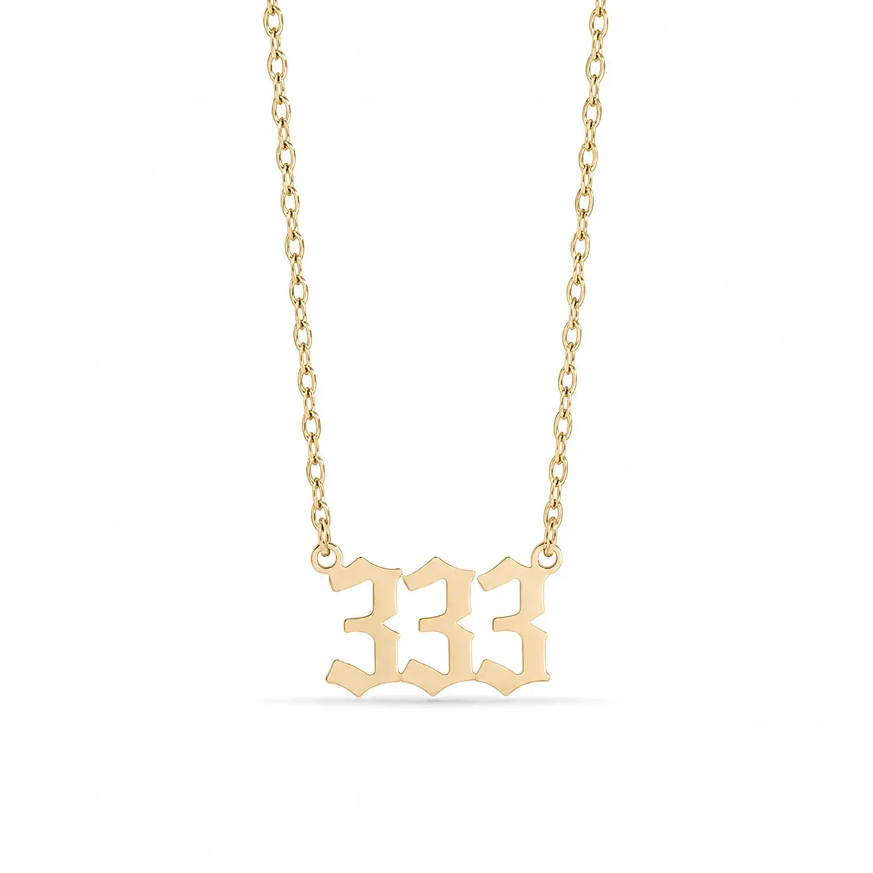 Gold Angel Numbers Pendant Necklace Stainless Steel Chain Jewelry for Women