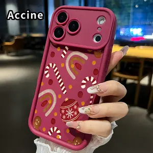 Gingerbread Men Pattern TPU Phone Case for iPhone 17 Pro Max 16 15 14 Plus 13 12 Mini 11 XR X XS Air E Shockproof Full Camera Protection Durable Slim Silicone Cover Smartphone Casing