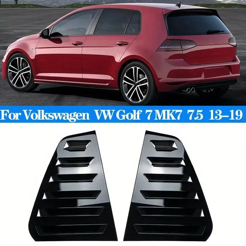 Car Rear Window Shutter Cover Trim, Window Louver Side Vent Trim for Volkswagen Vw Golf 7 & 7.5 Mk7/mk7.5 Gti/gtd 2013-2019, Automotive Replacement Car Accessory
