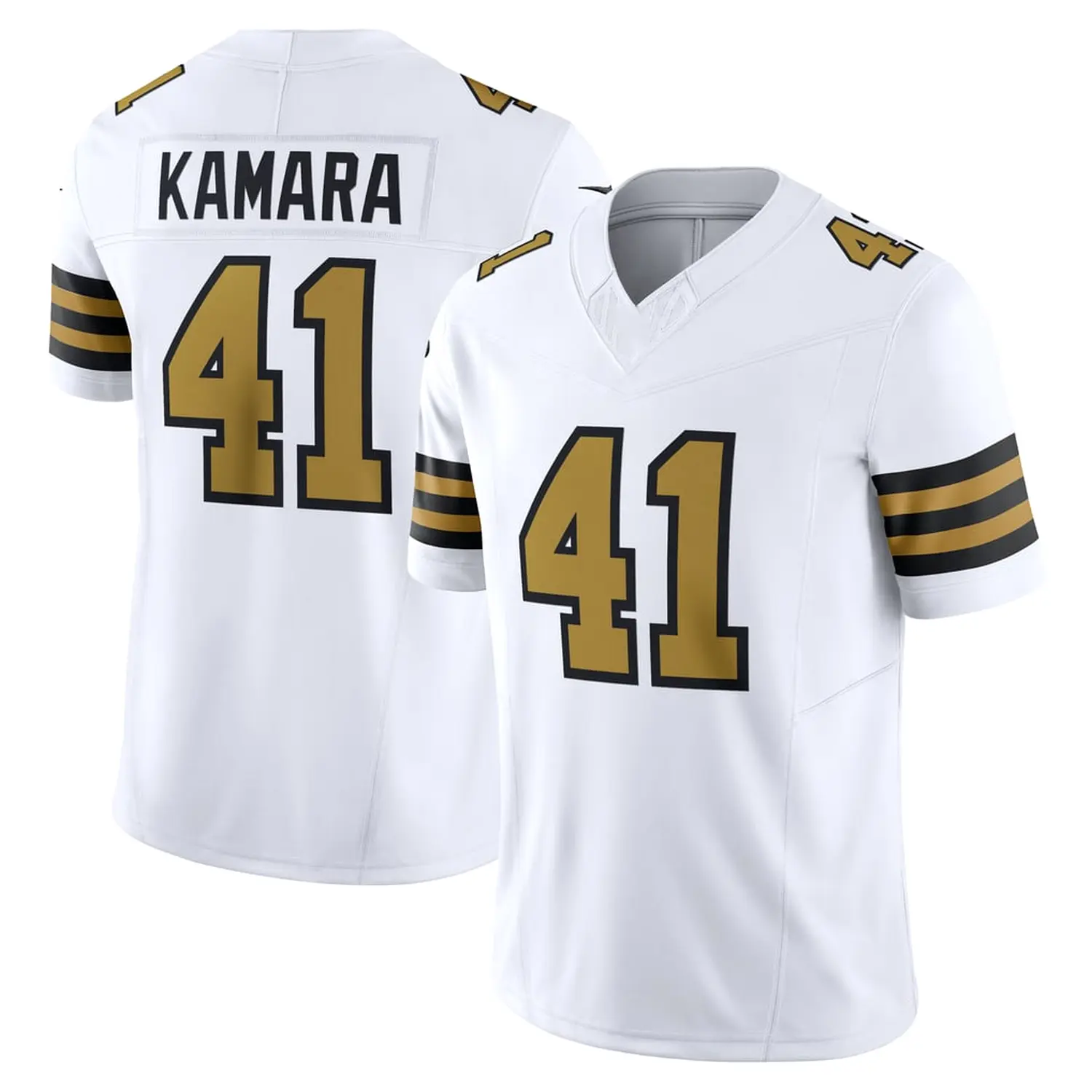 Unisex Football Jersey Kamara 41 Custom Any Player Name Number Gold Black White Fan Top