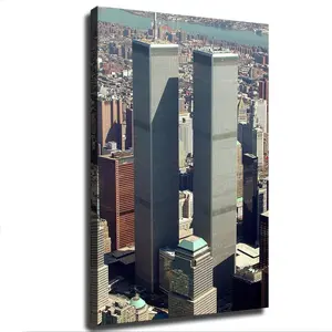 New York World Trade Center Trade Twin Towers Poster Art Canvas Print Wall Decor Room Living Room Hallway Kitchen Decor Gift (08*12inch No Framed)