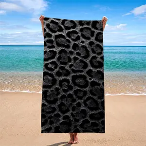 Classic Leopard Print Beach Towel, Quick-Dry Absorbent Large Size, Perfect for Beach Vacations and Photoshoots, Absorbent Drying Towel
