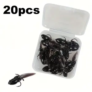 10/20pcs Boxed Bionic Tadpole Lure, Fishing Accessories, Floating Tadpole Soft Bait, Floating Swimming Lures, Reinforced Single Barbed Hook Design, Realistic and Bite-resistant, Suitable for Freshwater and Saltwater Fly Fishing for Carp, Catfish, Bass